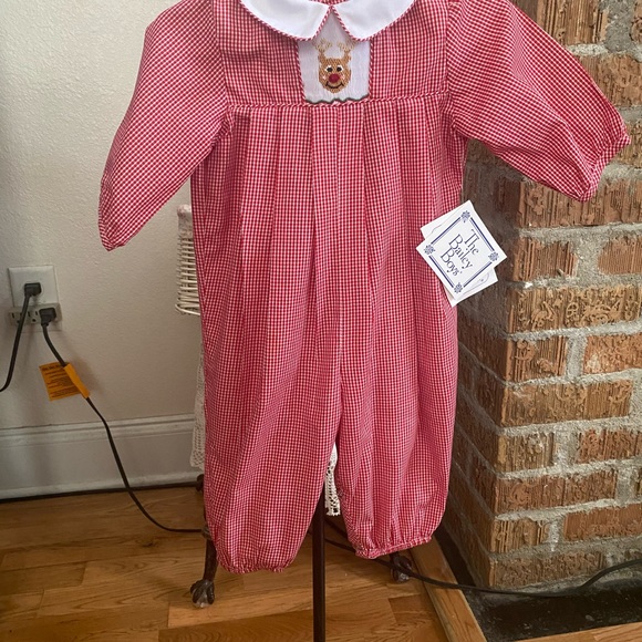 NWT The Bailey Boys Infant Christmas Smocked Long all size 6 months - Picture 2 of 16